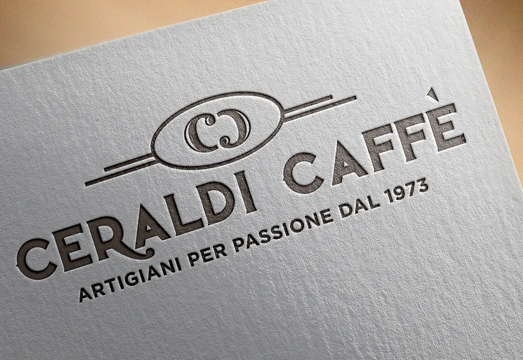 Il logo di Ceraldi Caffè, Artigiani per passione dal 1973, stampato su carta